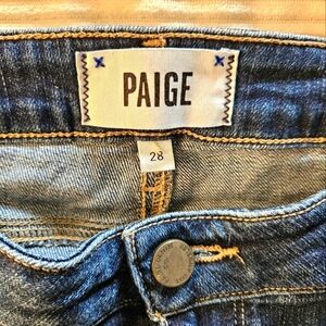 PAIGE Women's Dark Blue Denim Jean Shorts Size 28